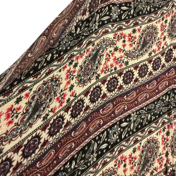 Mauve Women's L Boho Colorful Oversized Fringe Open Front Kimono Cardigan Beach - Picture 3 of 9